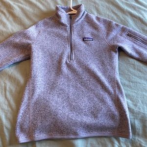 Patagonia ‘W’s better sweater quarter zip’ in purple. Size small.